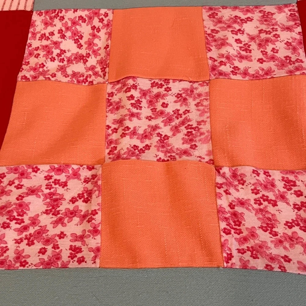 Quilt Patchwork Quilt Double Knit Polyester Colorful Handmade Nine Block F/W